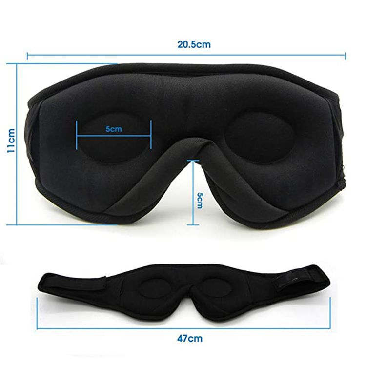 Pink 3D Contoured Bluetooth Sleep Eye Mask Ultra Soft Wireless Music For Travel Meditation And