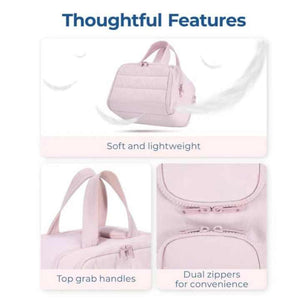 Pink Waterproof Travel Duffle Bag Lightweight Multi Pocket Overnight For Women