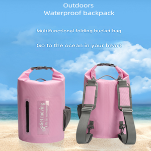 Pink 10L Multifunctional Waterproof Dry Bag Backpack Roll Top Outdoor For Sports And Travel