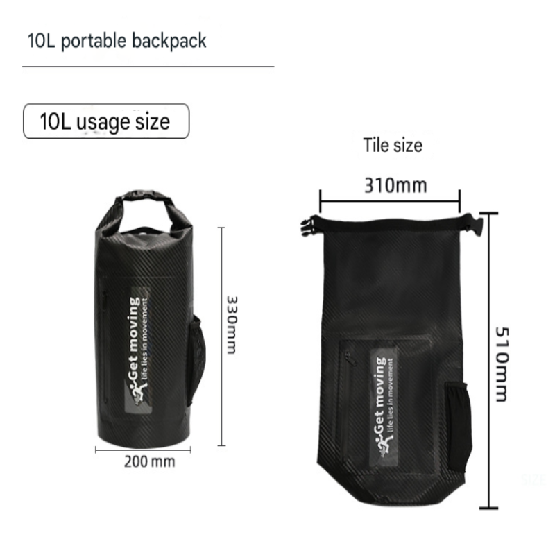 Pink 10L Multifunctional Waterproof Dry Bag Backpack Roll Top Outdoor For Sports And Travel