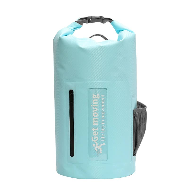 Blue 10L Multifunctional Waterproof Dry Bag Backpack Roll Top Outdoor For Sports And Travel