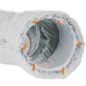 Rainbow Luxury Plush Cat Bed With Hidden Tunnel Soft Round Pet For Cats And Small Dogs