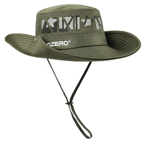 Military Green Outdoor Uv Protection Wide Brim Boonie Hat With Mesh Ventilation