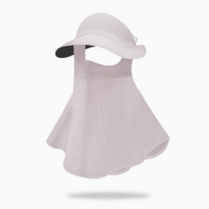 Light Pink Women's Uv Protection Sun Hat With Detachable Neck Flap And Wide Brim