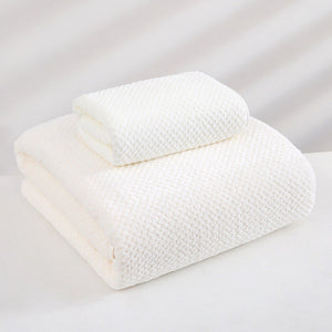 White Luxury Bath Towel And Hand Set Ultra Soft Absorbent