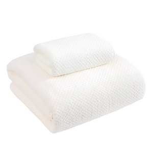 White Luxury Bath Towel And Hand Set Ultra Soft Absorbent