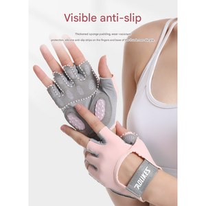 S Grey Breathable Gym Training Gloves With Non Slip Palm Grip