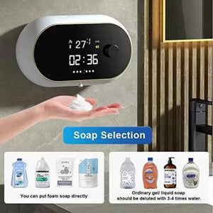 White Wall Mounted Automatic Foam Soap Dispenser With Led Display