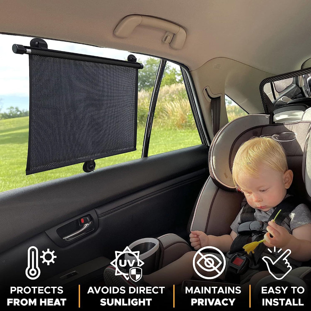 2 Pcs Car Side Window Sunshade Protector Uv Protection And Heat Blocker 40X45cm