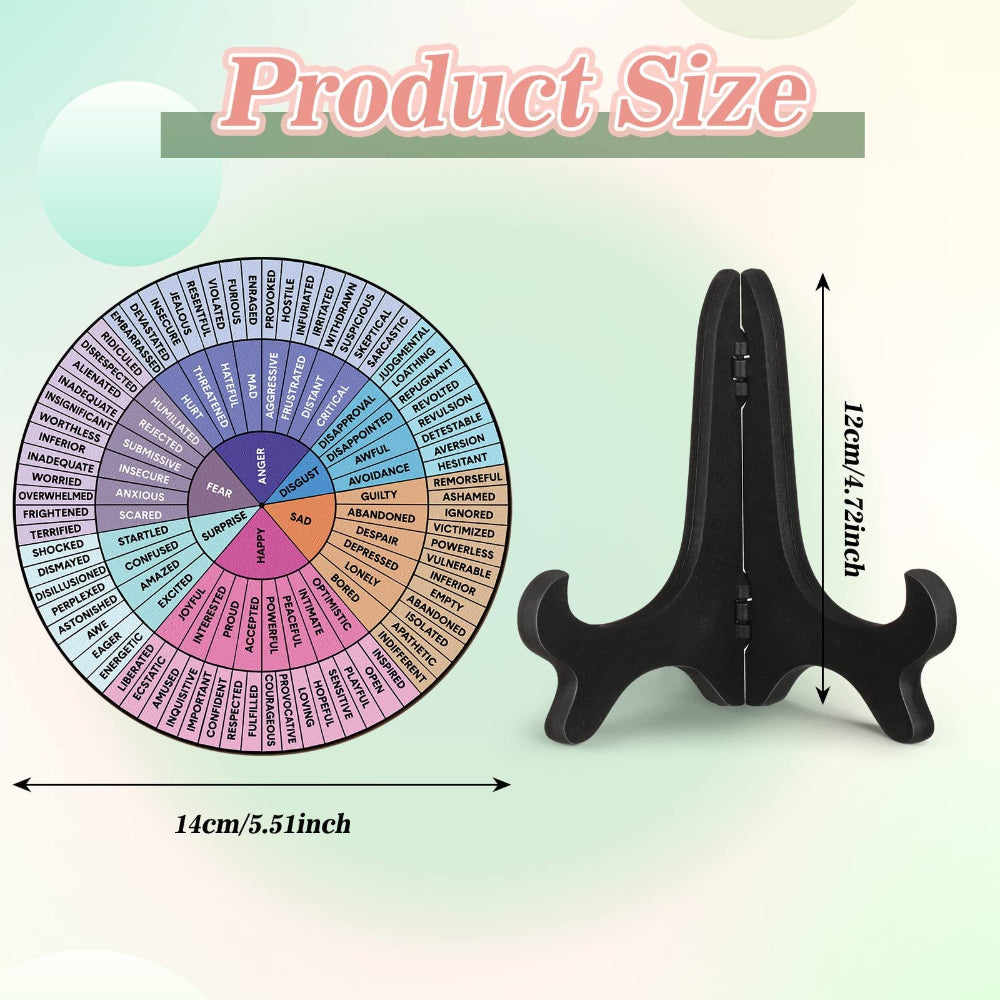 2 Pcs For Each One Blue Scheme Emotion Wheel And Control Circle With Display Stands Personal Development