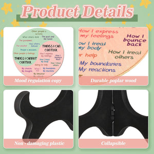 2 Pcs For Each One Blue Scheme Emotion Wheel And Control Circle With Display Stands Personal Development