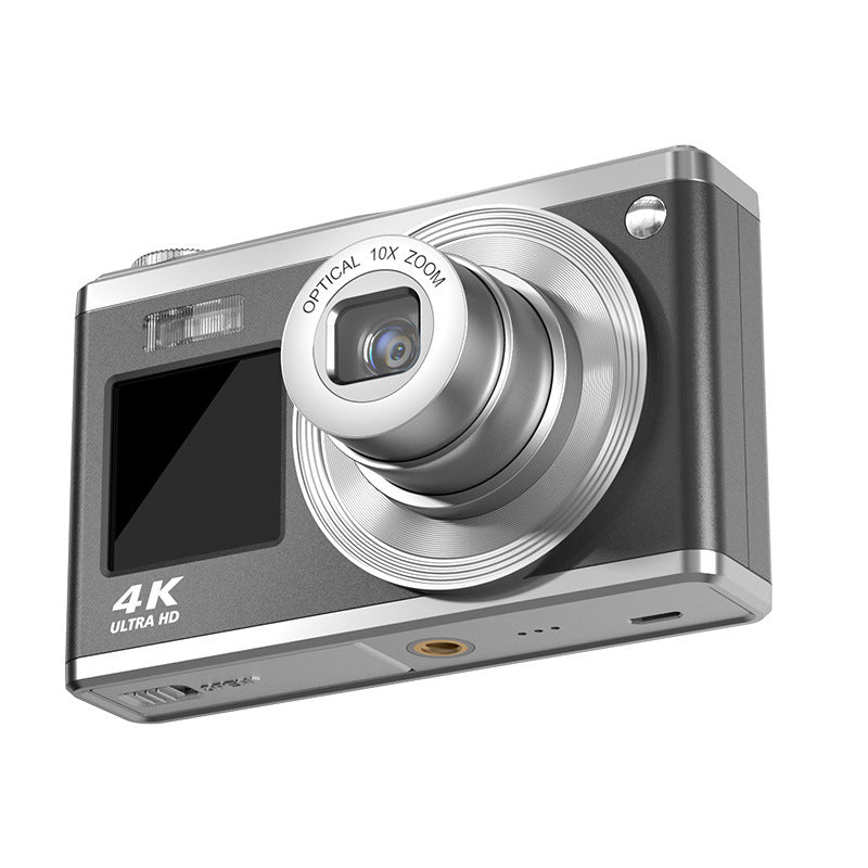 Black 4K Ultra Hd Digital Camera 10X Optical Zoom Dual Screen
