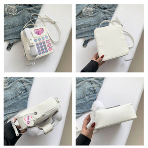 Purple Sweet Girl Creative Crossbody Bag With Telephone Design Material Lightweight And Unique