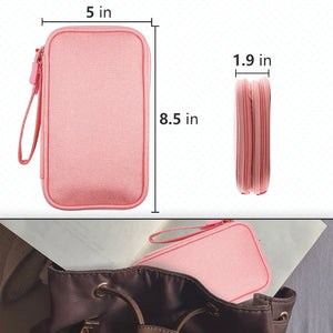 Pink Portable Digital Organizer Bag Multifunctional Storage For Power Banks Cables And Accessories(Photography Props Not