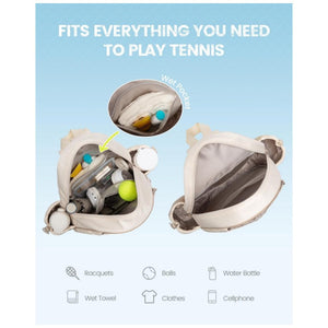 Off White Lightweight Waterproof Tennis Racket Backpack Multifunction Sling And For Men Women(The Cup Is Shooting Prop N