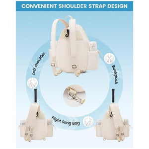 Off White Lightweight Waterproof Tennis Racket Backpack Multifunction Sling And For Men Women(The Cup Is Shooting Prop N