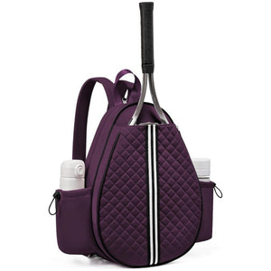 Purple Lightweight Waterproof Tennis Racket Multifunction Sling And Backpack For Men Women(The Cup Is Shooting Prop Not