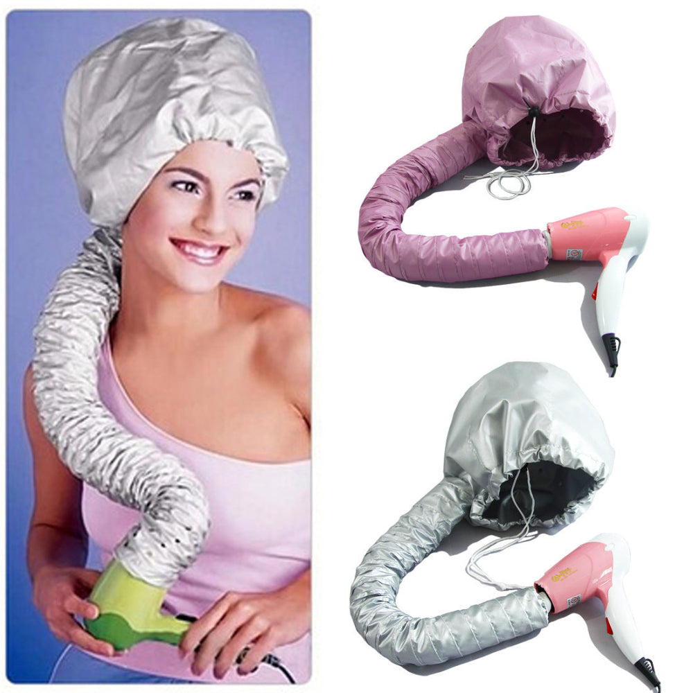 2 Pcs Black Portable Hair Dryer Bonnet Cap Adjustable Heated Care For Drying Styling And Conditioning With Warm Air