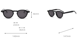 Elosung Transparent Color Retro Round Polarized Sunglasses Black Frame Fashion Uv Protection