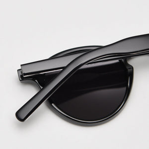 Elosung Transparent Color Retro Round Polarized Sunglasses Black Frame Fashion Uv Protection