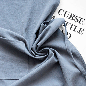 Grey Cotton Linen H Back Apron Solid Color Kitchen Cooking With Pocket