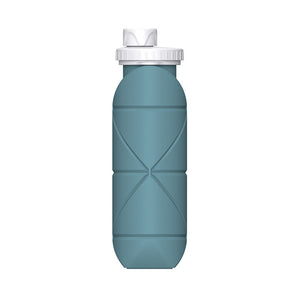 Elosung Eucalyptus Green Portable Silicone Collapsible Water Bottle Foldable Sports Cup For Cycling And Outdoor Fitness