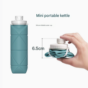 Elosung Eucalyptus Green Portable Silicone Collapsible Water Bottle Foldable Sports Cup For Cycling And Outdoor Fitness
