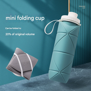 Elosung Eucalyptus Green Portable Silicone Collapsible Water Bottle Foldable Sports Cup For Cycling And Outdoor Fitness