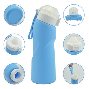Orange Collapsible Silicone Water Bottle - Portable Large Capacity Outdoor Hiking Flask