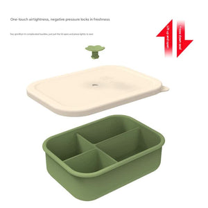 Dark Blue Microwave Safe Silicone Lunch Box With 4 Compartments Airtight Bento For Work And Travel