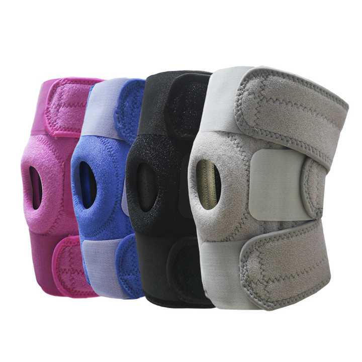Pink Knee Brace Support (Pair) With Dual Spring Stabilizers & Patella Gel Pad Non Slip For Sports Running Hiking