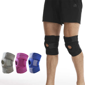 Pink Knee Brace Support (Pair) With Dual Spring Stabilizers & Patella Gel Pad Non Slip For Sports Running Hiking