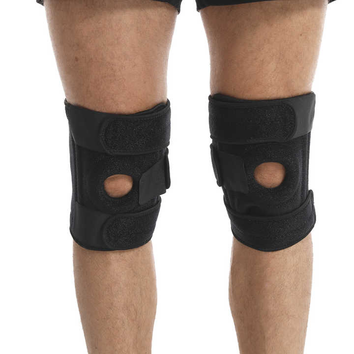 Pink Knee Brace Support (Pair) With Dual Spring Stabilizers & Patella Gel Pad Non Slip For Sports Running Hiking