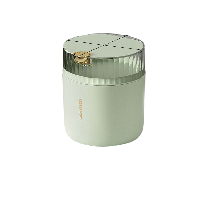 Light Cedar Green Desktop Trash Can (Standard With One Roll Of Garbage Bag) 14Cm * 15Cm (Including Button) 16Cm