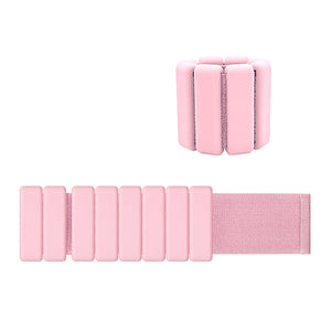 Pink Premium Adjustable Silicone Wrist & Ankle Weights (1Lb Each 2Lb Pair) - Waterproof Sweatproof For Enhanced Yoga Run