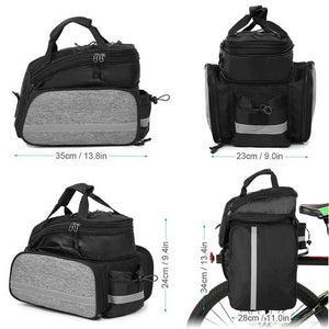 Insulated Bike Rear Rack Bag Waterproof Storage With Soft Pe Padding For Cycling Black