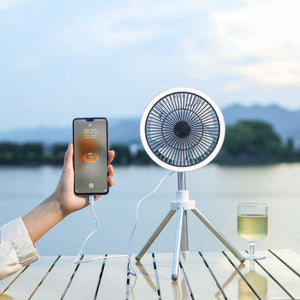 Gery Portable Outdoor Tripod Fan Usb Rechargeable Camping With Remote Control Folding & Adjustable For Activities And Tr