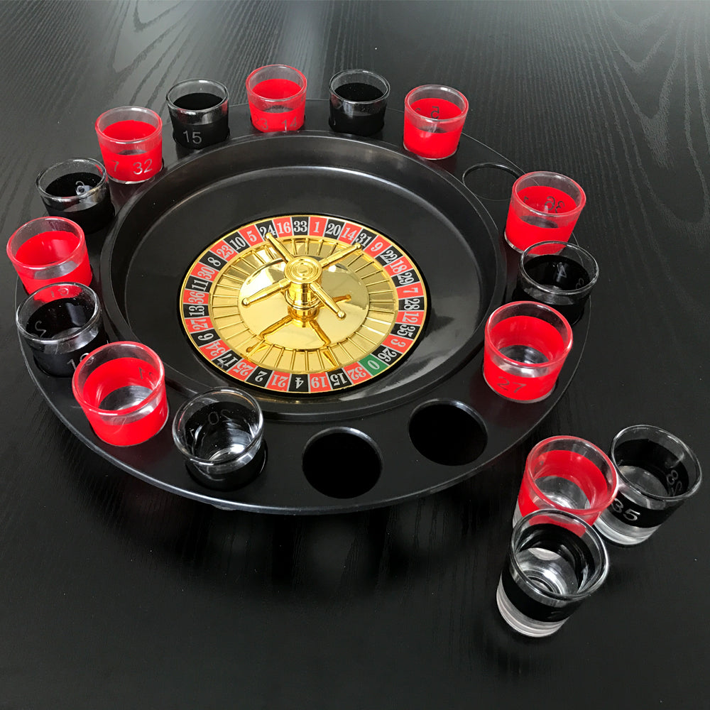 Wine Game Shot Drinking Roulette Set With Casino Spin Glass Party Bar