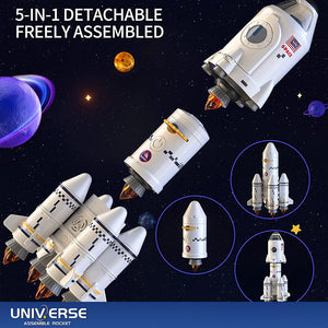 Simple Packaging 5In1 Shuttle Rocket Space Toy Projection For 3+Kids 2Astronauts Launcher Lamp Au