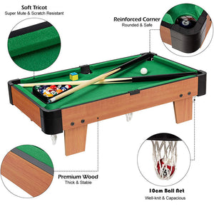 Wooden Mini Snooker Tables Billiards Game Pool Set Toy Extra Size For Kids