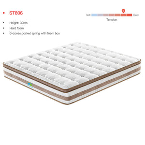 Queen Size 30Cm Hardzone Pocket Spring Mattress