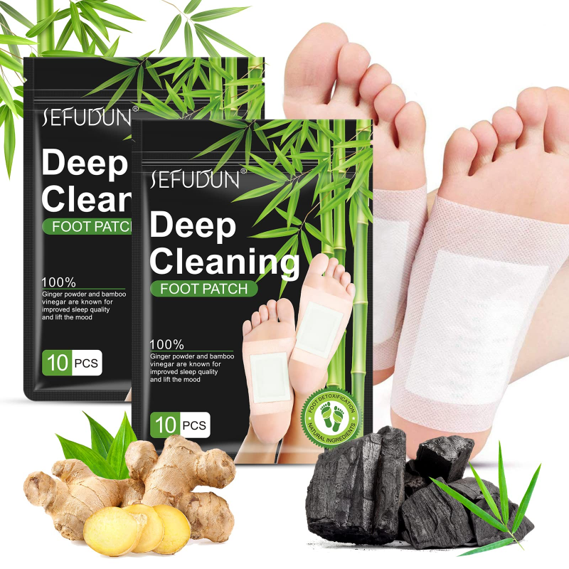 20Pcs Natural Bamboo Vinegar & Ginger Powder Foot Pads | Detox Improve Sleep Boost Metabolism