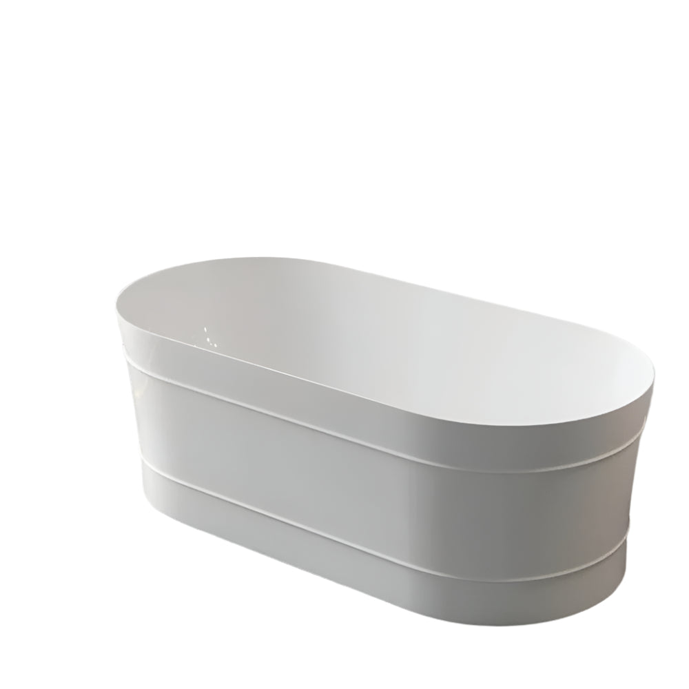 1500/1700*750/800*580Mm Ins Otti Bondi Matt/Gloss White Oval Acrylic Freestanding Bathtub