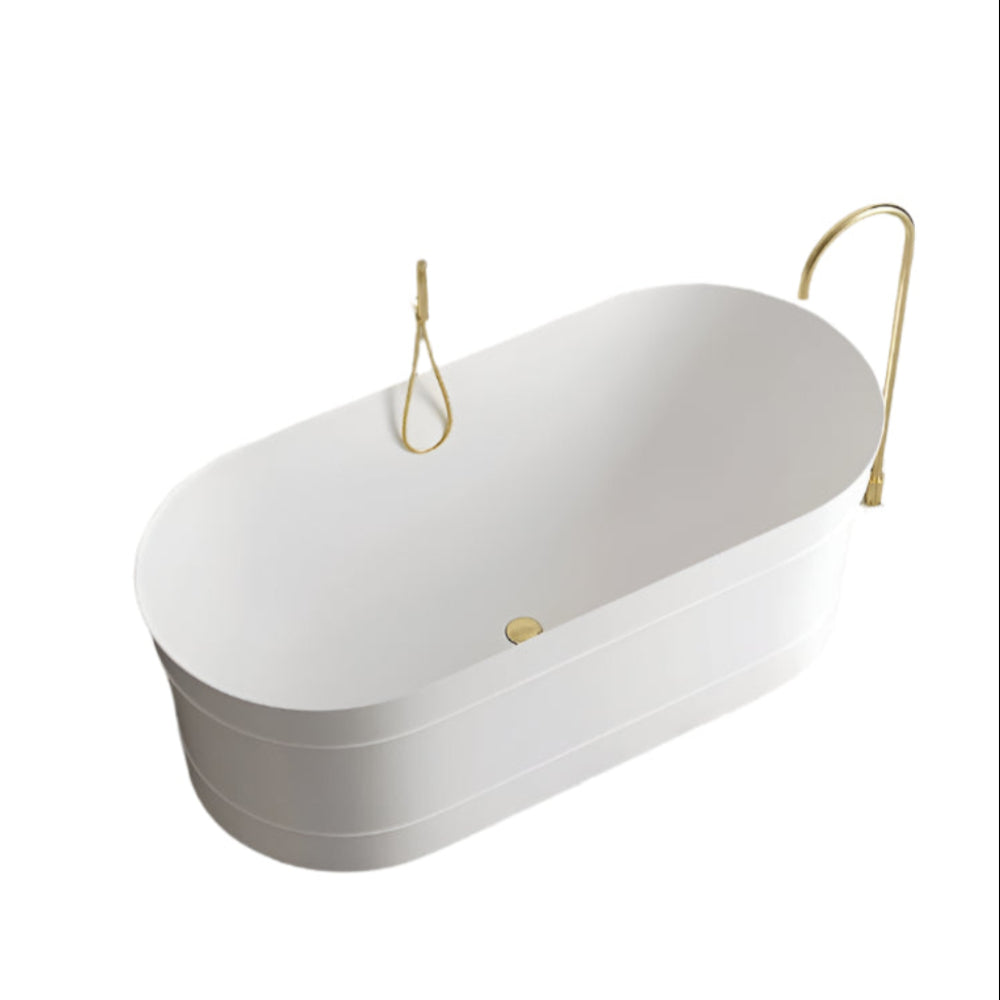 1500/1700*750/800*580Mm Ins Otti Bondi Matt/Gloss White Oval Acrylic Freestanding Bathtub