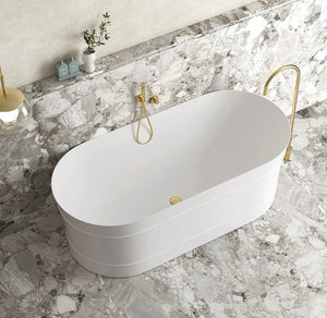 1500/1700*750/800*580Mm Ins Otti Bondi Matt/Gloss White Oval Acrylic Freestanding Bathtub