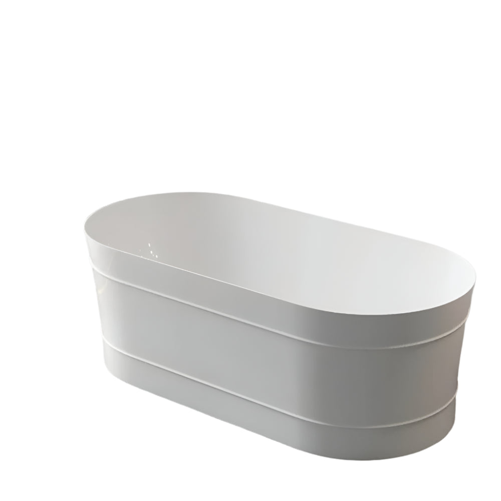 1500/1700*750/800*580Mm Ins Otti Bondi Matt/Gloss White Oval Acrylic Freestanding Bathtub