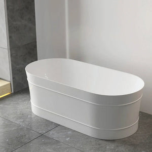 1500/1700*750/800*580Mm Ins Otti Bondi Matt/Gloss White Oval Acrylic Freestanding Bathtub