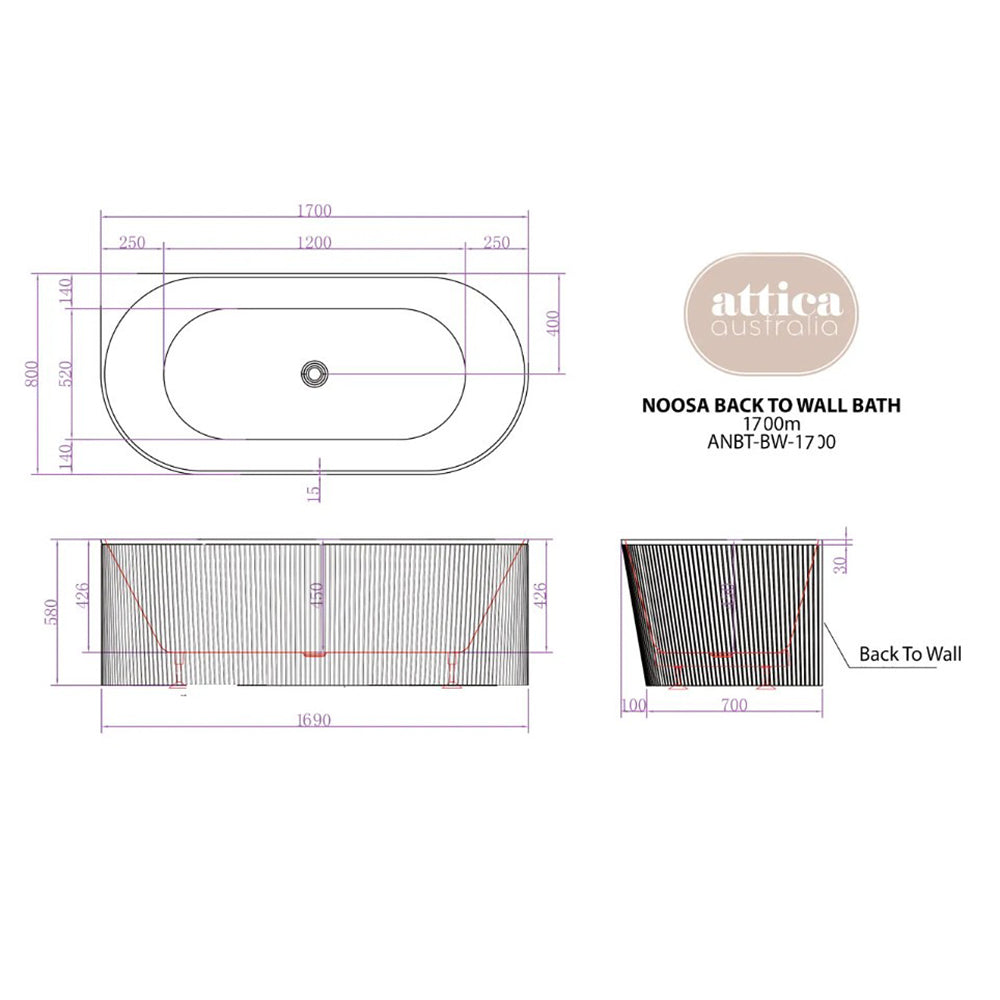 1500/1700*750/800*580Mm Ins Otti Noosa Gloss/Matt White Oval Acrylic Freestanding Bathtub