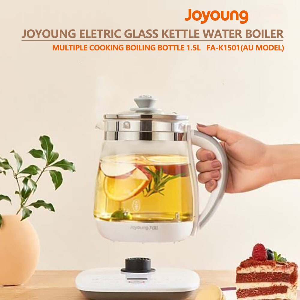 Joyoung Eletric Glass Kettle Water Boiler Multiple Cooking Boiling Bottle 1.5L Fa K1501 Au Model