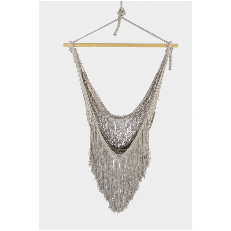 Fringed Cotton Rope Mexican Hammock Swing From Mexico In Dream Sands